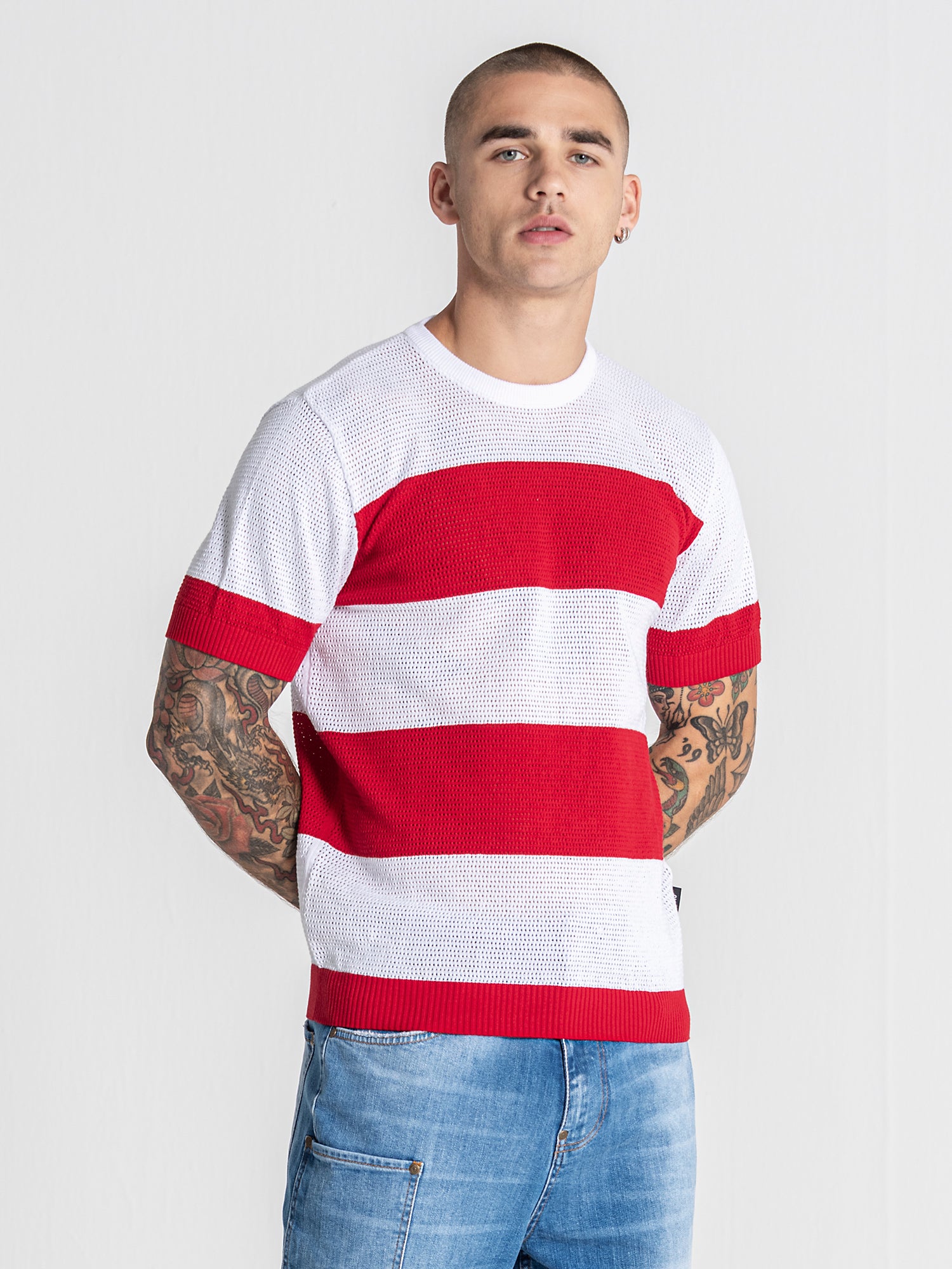 Red Striped Knit Tee