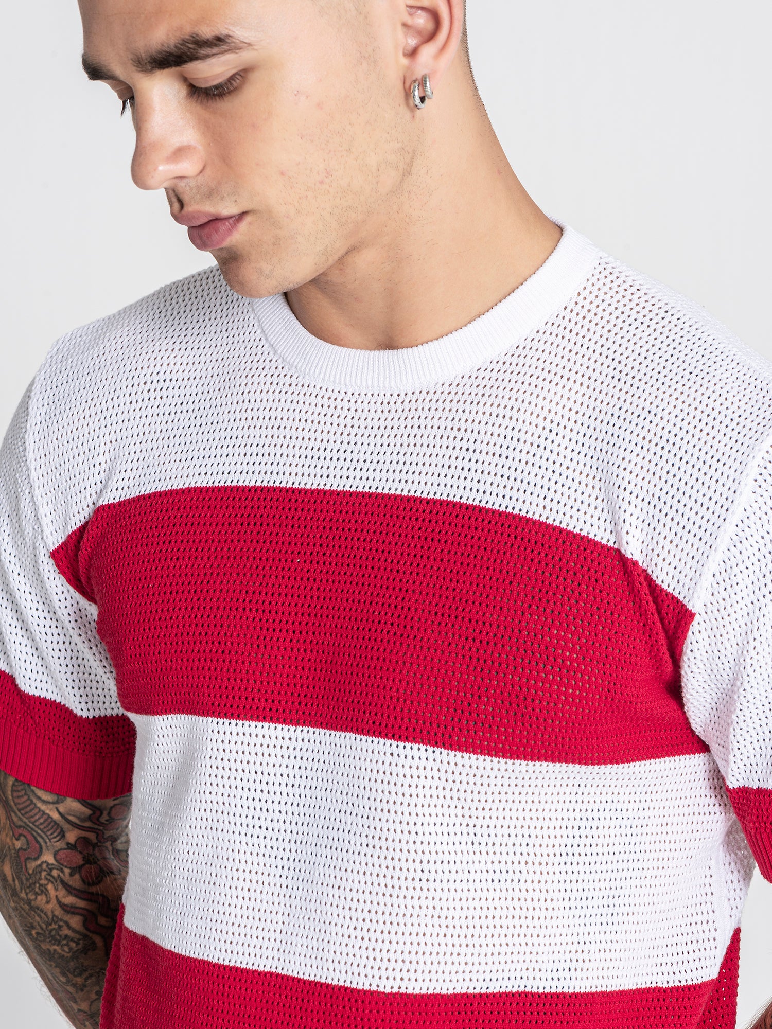 Red Striped Knit Tee