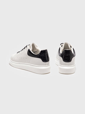 White Elevated Block Sneakers