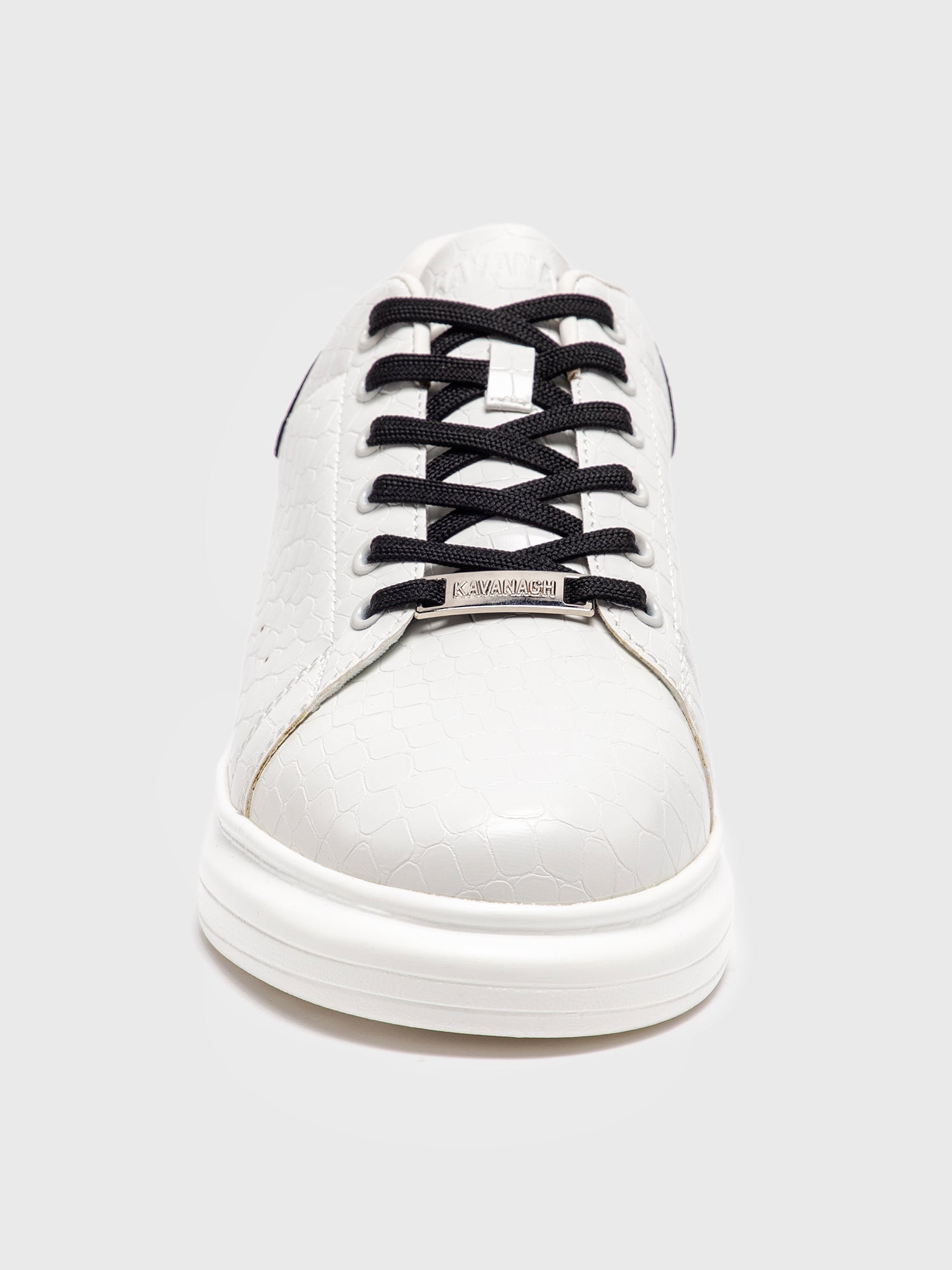White Elevated Block Sneakers