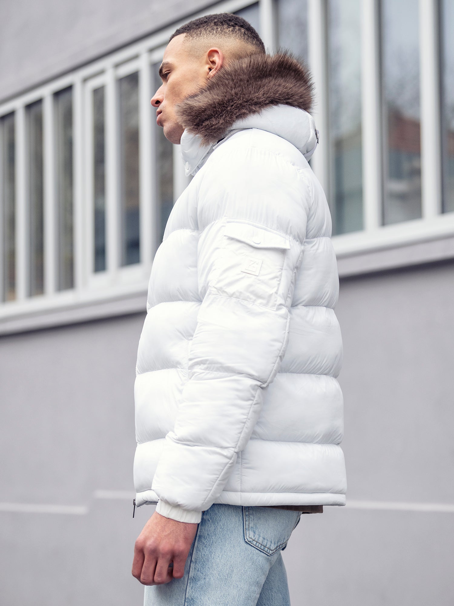 White GK Puffer Jacket
